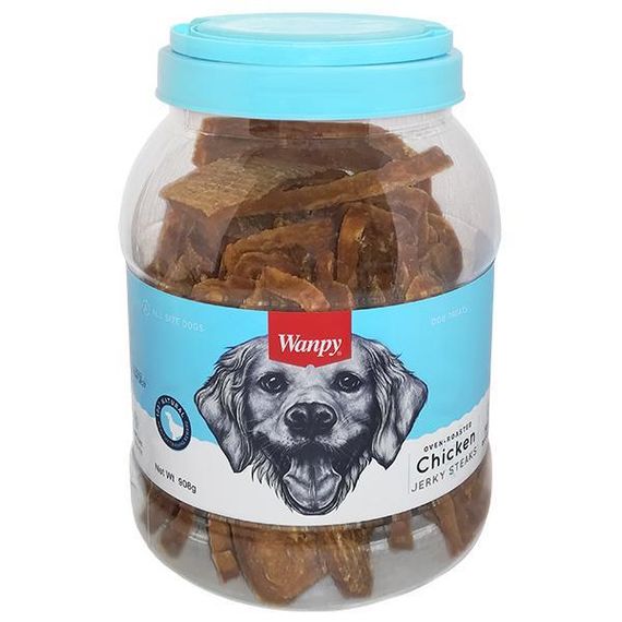 Wanpy Chicken Jerky Steaks ванпи филе куриное вяленое полоски Ласощі для собак 0.908кг