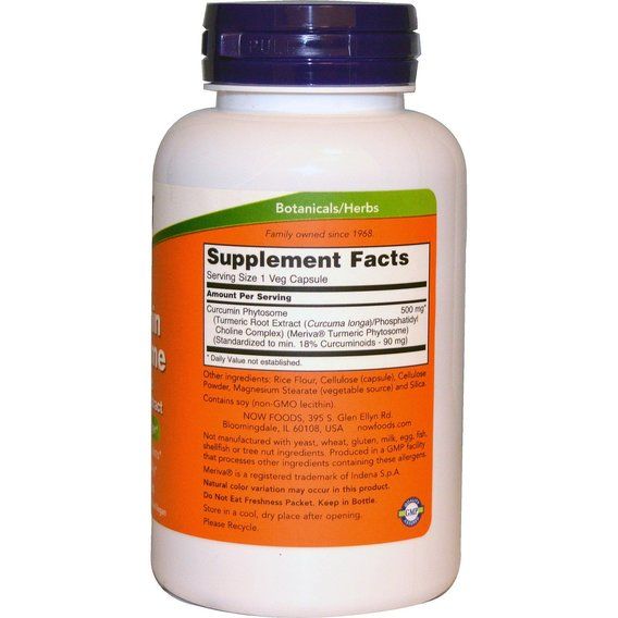 Куркума NOW Foods Curcumin Phytosome 500 mg 60 Veg Caps | Зображення 1