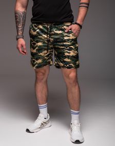 Мужские легкие шорты из плащевки внутри с сеткой RA2040, цвет каммуфляж, размер S