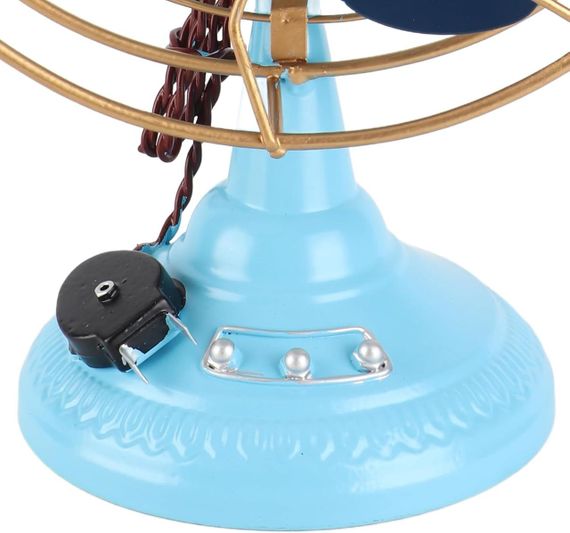 Винтажный настольный вентилятор антикварный цветной металлический, стильный старинный ретро декор для дома | Зображення 5