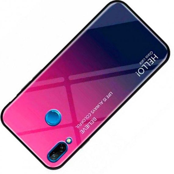 Чохол TPU Gradient HELLO Glass для Xiaomi Redmi Note 7 Рожевий | Зображення 1