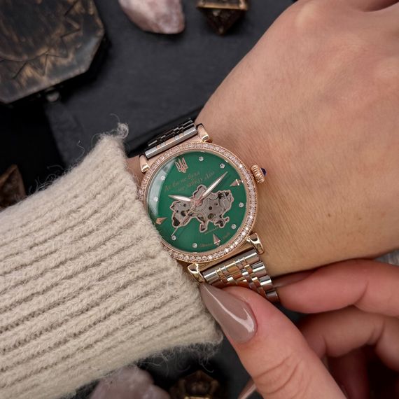 Годинник наручний Awarder 047 Silver-Gold-Green | Зображення 6