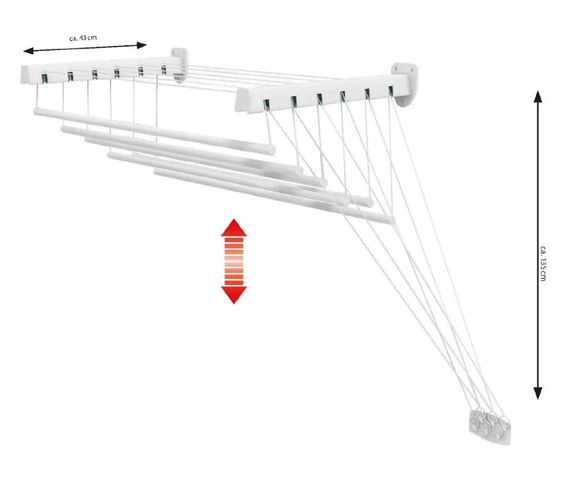 Сушарка для білизни настінно-стельова Casa Si Pick Up 100 White (CS42270X06) (DAS302377) | Зображення 1