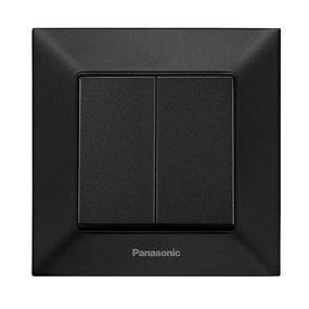 Выключатель Panasonic Arkedia Slim двухклавишный, быстрый монтаж, черный