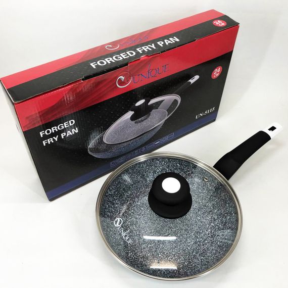 Сковорода UNIQUE UN-5115-24 см із кришкою/граніт світлий | Зображення 7