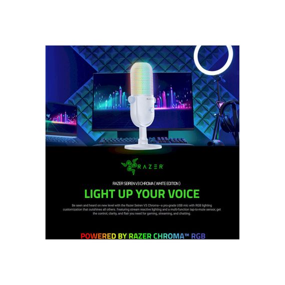 Мікрофон Razer Seiren V3 Chroma White (RZ19-05060200-R3M1) | Зображення 1