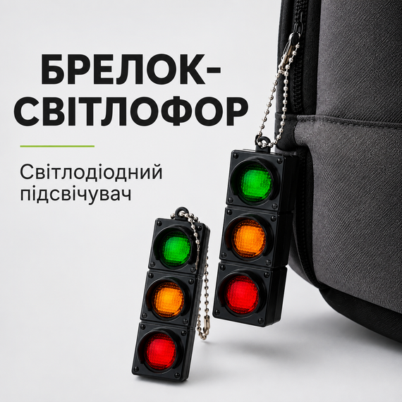Брелок Світлофор, що світиться, на рюкзак — Легкий міні-брелок з підсвіткою на ключі (2шт.)