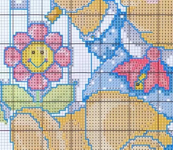 Набор для вышивания по нанесённой на канву схеме "Naughty bearrs' heaven".  AIDA 14CT printed , 41*51 см | Зображення 5