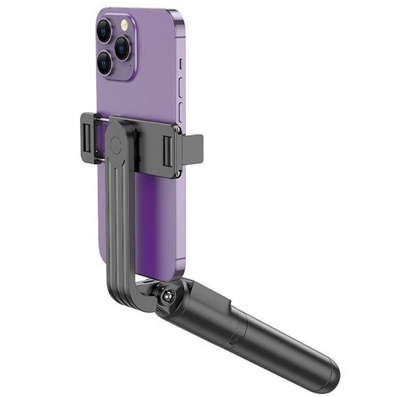 Монопод для селфі Borofone BY11 Happy з триногами + знімний BT пульт Black | Зображення 1