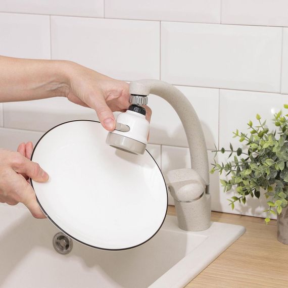 Поворотная насадка-аэратор на кран, 3 режима, Water Saver / Водосохраняющая насадка с поворотной головкой / | Зображення 1