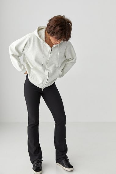 Тепле жіноче худі з начісом - світло-сірий цвет, ONE SIZE (є розміри) | Зображення 2