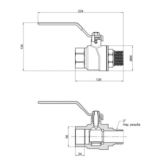 Кран кульовий Thermo Alliance Forte 2" ВН для води (ручка) SF605W50 | Зображення 1