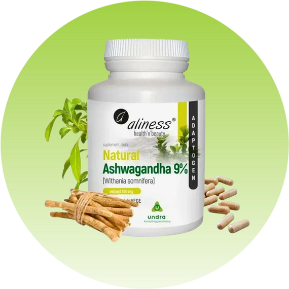 Ашваганда Алінес Aliness  Ashwagandha 9%  560 мг  100 капсул