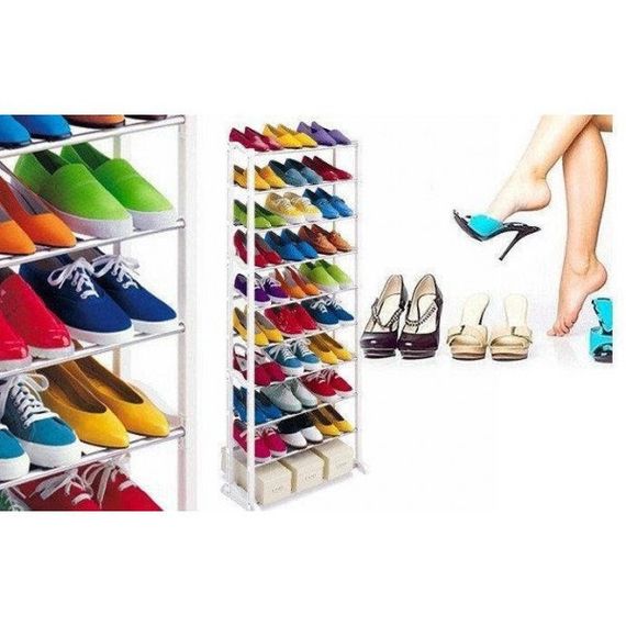 Полиця для взуття 10 секцій, органайзер для взуття на 30 пар взуття | Зображення 3