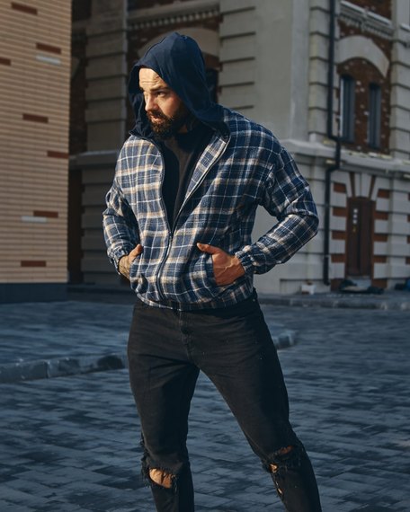 Куртка-рубашка синий S L | Зображення 2