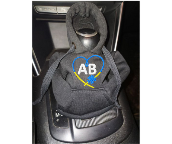 Чохол кофта Худі аксесуар на КПП  Car Hoodie АВ Вінницька область чорний подарунок автомобілісту 10070