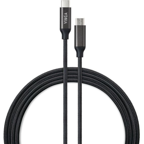 Дата кабель USB Type-C to Type-C 2.0m 100W E-Mark Chip Nylon Vinga (VCPCTC100BK2)