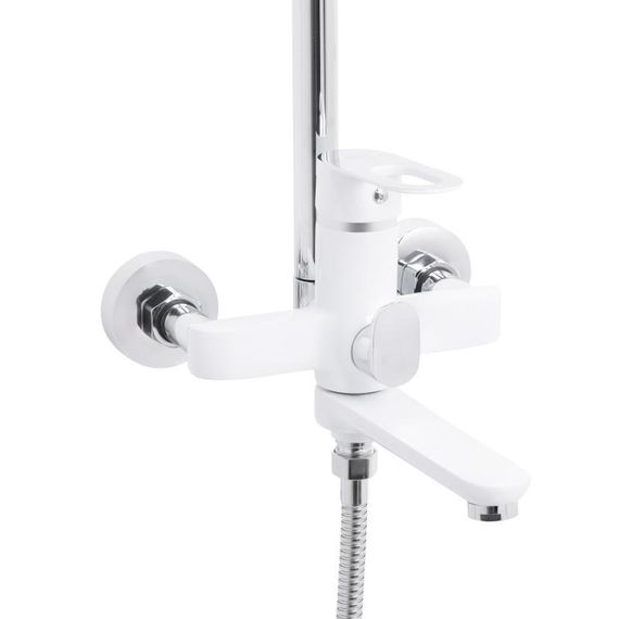 Душевая система универсальная Lidz Latwa 1031 на три потребителя (с изливом) (k35) White LDLAT1031WHI48994 | Зображення 2
