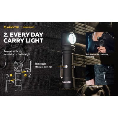 Фонарь Armytek Wizard C2 WUV White &amp; Ultraviolet (F08901UF) | Зображення 4