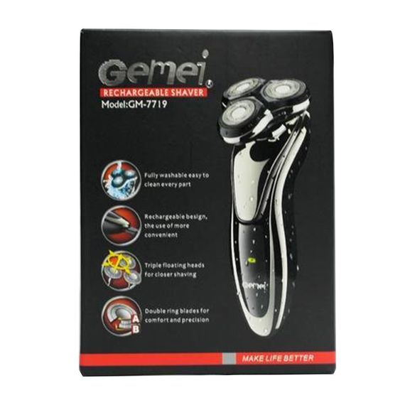 Аккумуляторная электробритва Gemei GM-7719 | Зображення 1