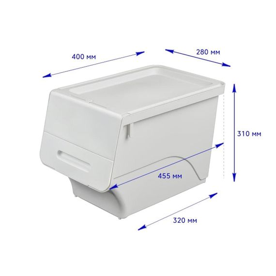 Контейнер для зберігання 45.5х28.5х31см Білий SW-00002421 | Зображення 2