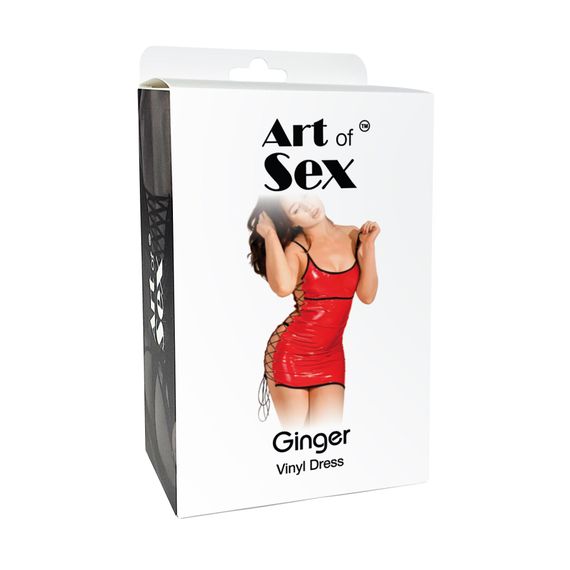 Сексуальна лакована сукня на шнурівці Art of Sex - Ginger червона XS-M | Зображення 2