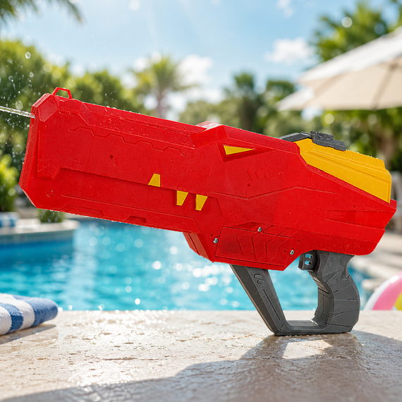 Водяний пістолет крокодил дитячий Water Gun 550мл / Бластер акумуляторний водний автомат з автоматичним набором води | Зображення 3