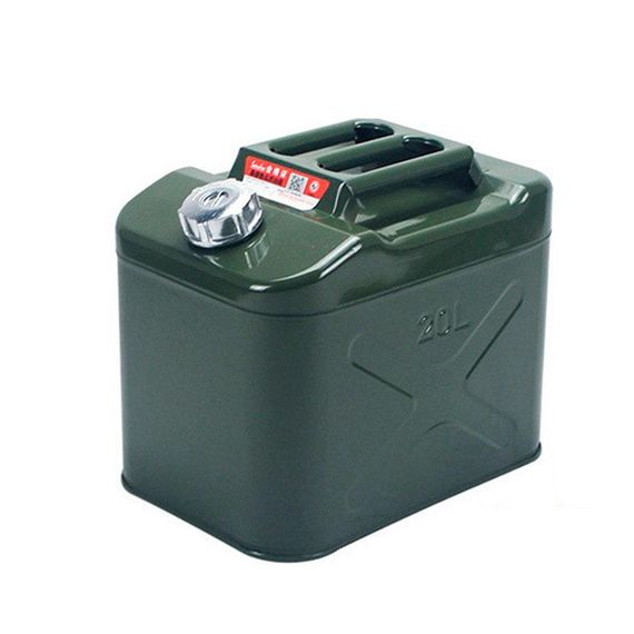 Каністра Merlion YT-HS-FX-20L, металева з клапаном + гнучка лійка, 20л, 355х255х310мм, Green