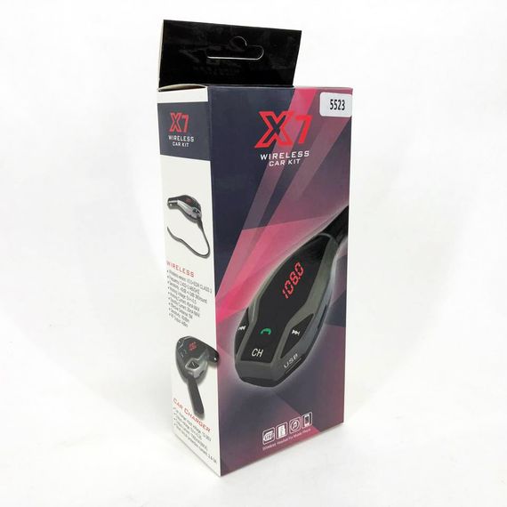 Автомобильный трансмиттер FM MOD. X7 BT модулятор Bluetooth Золотой, ФМ модулятор в машину. Цвет: черный | Зображення 2