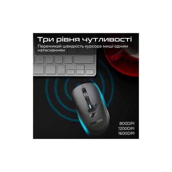 Мишка Promate Samo Wireless/Bluetooth Black (samo.black) | Зображення 2