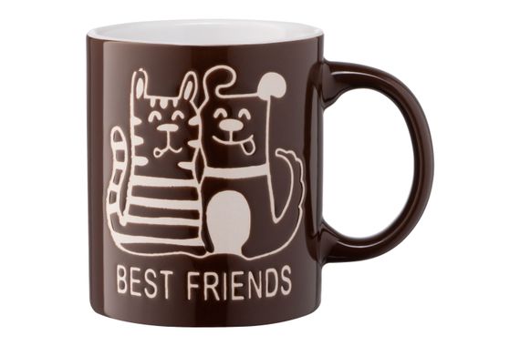 Чашка ARDESTO  Best friends, 330 мл, коричнева, кераміка (AR3471BR) | Зображення 2