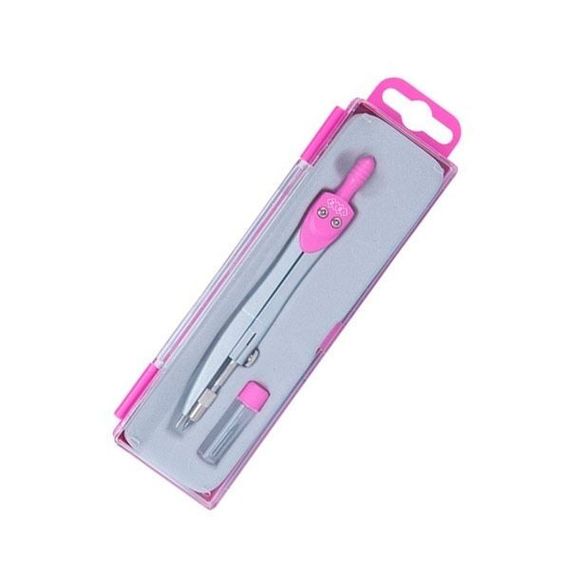 Циркуль BASIS у пластиковому пеналі + запасний грифель, рожевий, KIDS Line ZB.5302BS-10 Zibi (4823078945334) | Зображення 2