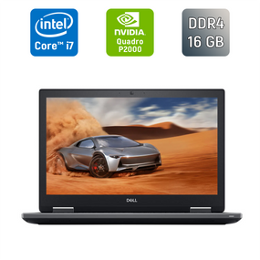 Мобільна робоча станція Dell Precision 7530 / 15.6" (1920x1080) IPS / Intel Core i7-8850H (6 (12) ядра по 2.6 - 4.3 GHz) / 16 GB DDR4 / 512 GB SSD / nVidia Quadro P2000, 4 GB GDDR5, 128-bit / HDMI / WebCam б/в + Подарунок Бездротова миша USB