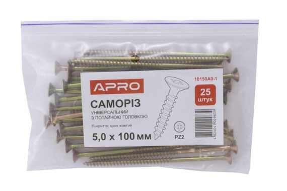 Саморез универсальный Apro - 5,0 x 100 мм (25 шт.) (10150A0-1) | Зображення 1