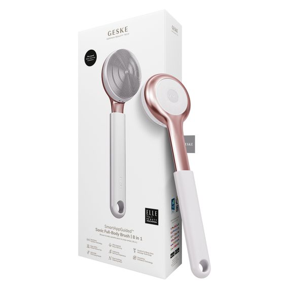 Ультразвукова щітка для всього тіла GESKE Sonic Full-Body Brush&Intensive Exfoliator 8в1 starlight, Бежевий