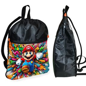 Рюкзак-мешок для обуви,спортивной формы Супер Марио "Super Mario" детская сумка для сменки (01323)