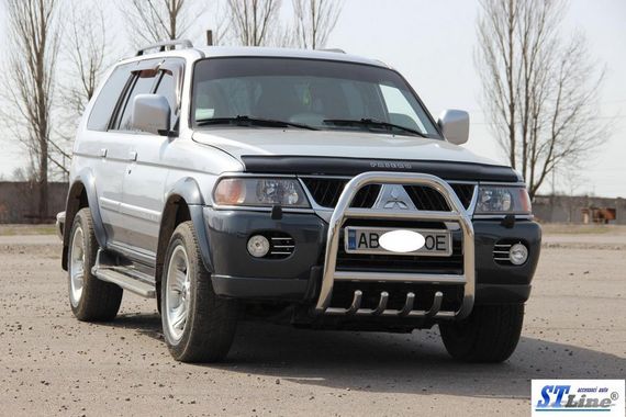 Кенгурятник QT007 (нерж) для Mitsubishi Pajero Sport 1996-2007 гг | Зображення 2