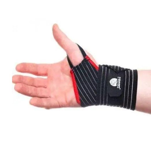 Кистьові бинти Power System PS-6000 Elastic Wrist Support Black/Red (пара) (PS-6000_Black) | Зображення 5