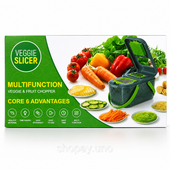 Овочерізка Мультислайсер vegetable cutter / Мультислайсер для овочів та фруктів / Механічний ручний подрібнювач | Зображення 2