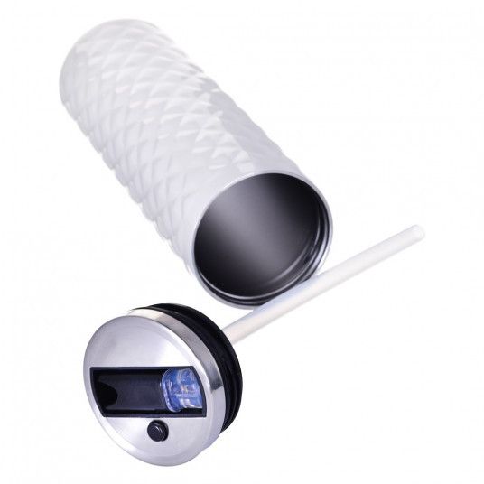 Термокружка Maestro MR-1648-45-WHITE 450 мл з нержавіючої сталі з трубочкою герметична | Зображення 6