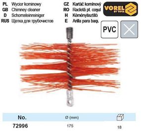 Ерш Польща щетка для чистки дымохода Польша PVC Ø=175 VOREL-72996