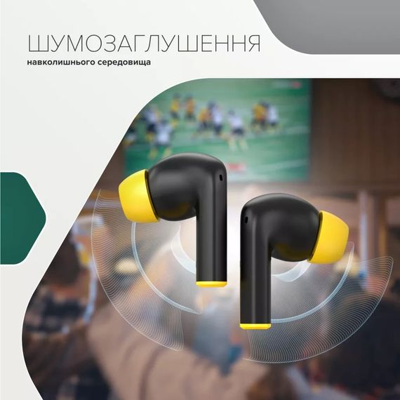 Навушники Canyon Hexagon 7 TWS ANC+ENC Wireless Charge Black/Yellow (CNS-TWS7BY) | Зображення 4