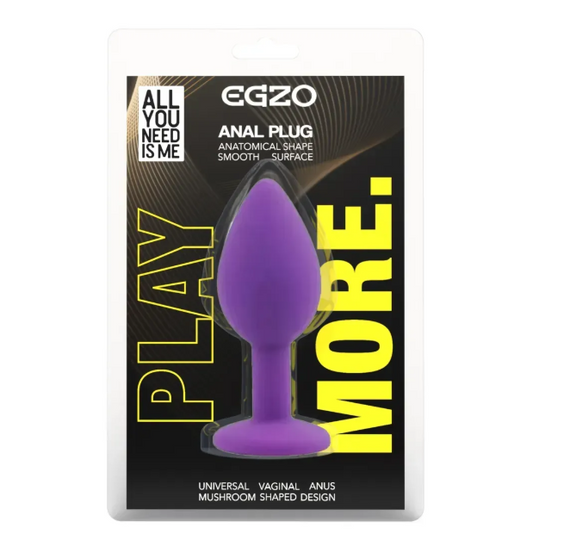 Силиконовая анальная пробка EGZO - Silicone Purple Round Plug Rainbow, size S Sex Aura | Зображення 3