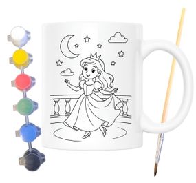 Набір для творчості кружка розмальовка Попелюшка (за мотивами казки Шарля Перро) 330 мл біла (КР0131)