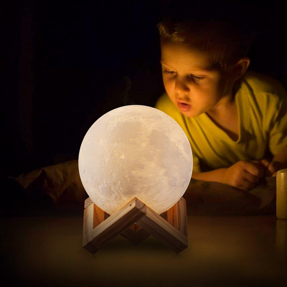 Популярный, дизайнерский Ночник MOON LAMP 13 см на Аккумуляторе с Пультом | Зображення 2