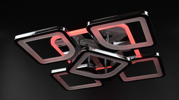 Люстра світлодіодна стельова LED світильник для квартири на стелю лед з пультом 26113 Хром 11х40х40 см. | Зображення 5