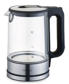 Электрочайник EK-02GB 1.7л, 1850-2200Вт, корпус стекло, черный Metec