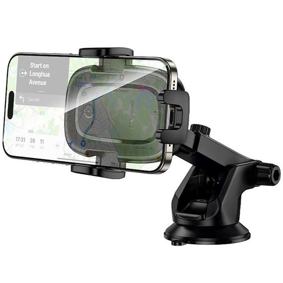 Автотримач з БЗП Borofone BH223 Follower 15W (center console) Black | Зображення 3