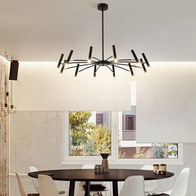 Люстра стельова на 12 лампочок 26427 Чорний 30-65х100х100 см.