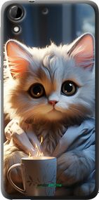Чохол на HTC Desire 728G Білий кіт "5646u-145-2448"
